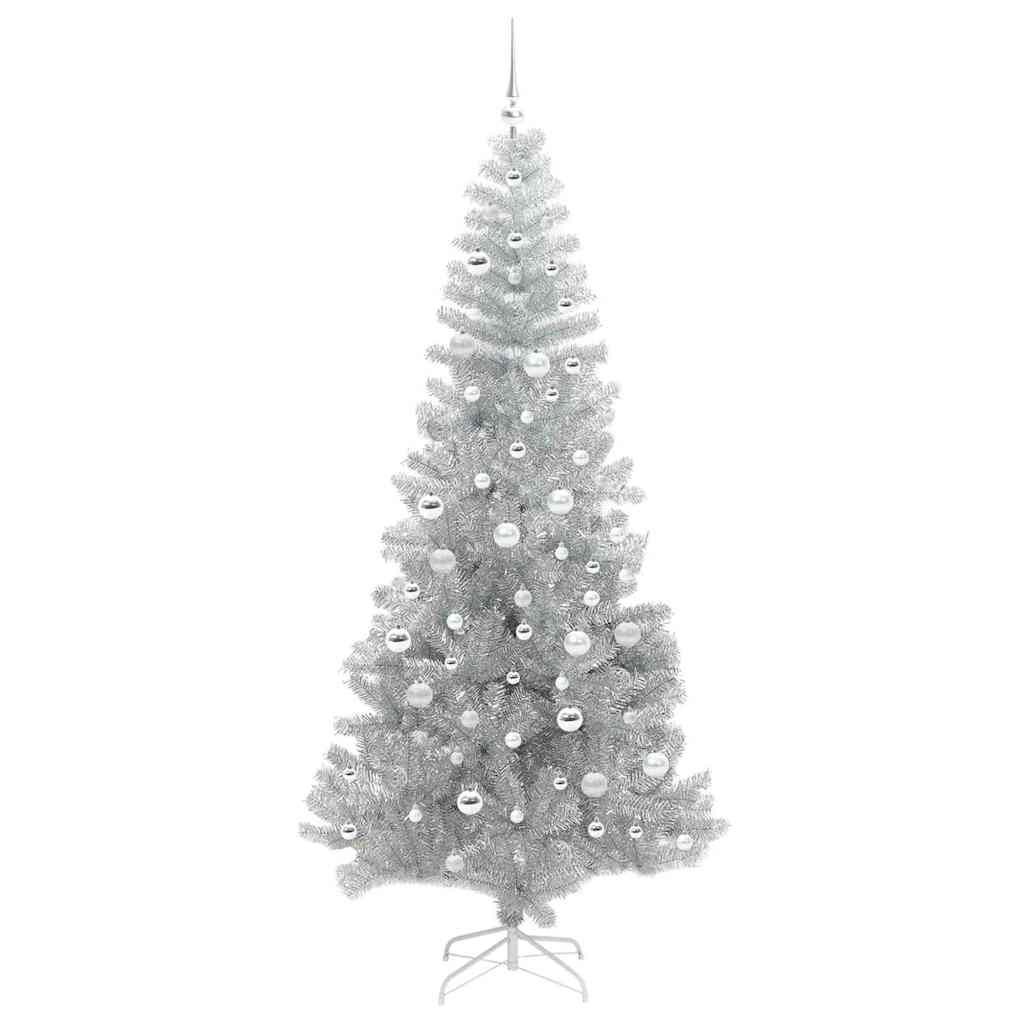 Kerstboom met 300 LED met standaard Zilver 210 cm PET