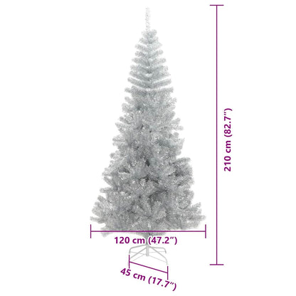 Kerstboom met 300 LED met standaard Zilver 210 cm PET