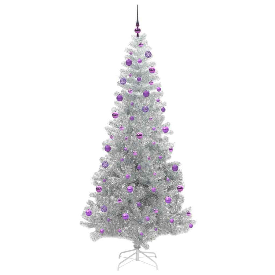 Kerstboom met 300 LED met standaard Zilver 210 cm PET