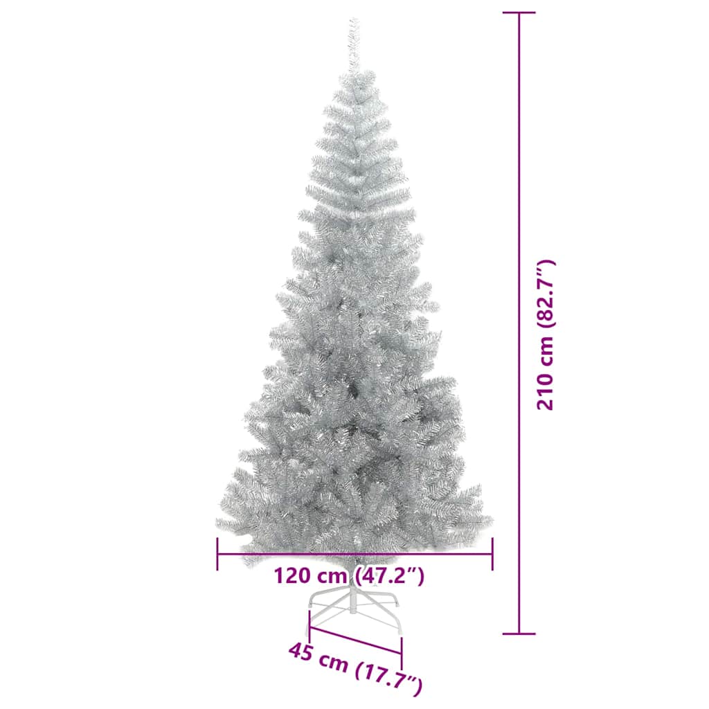 Kerstboom met 300 LED met standaard Zilver 210 cm PET