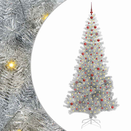 Kerstboom Met 300 Led Met Standaard Pet Zilver 240 cm