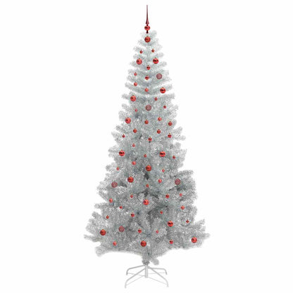 Kerstboom Met 300 Led Met Standaard Pet Zilver 240 cm