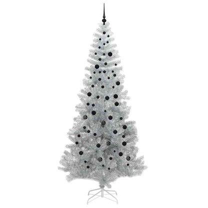 Kerstboom Met 300 Led Met Standaard Zilver 240 Cm Pet Zilver