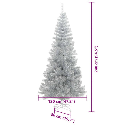 Kerstboom Met 300 Led Met Standaard Pet Zilver 240 cm