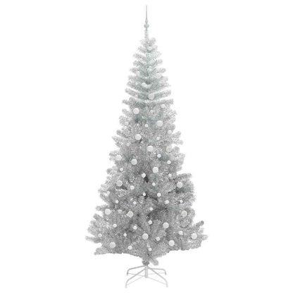 Kerstboom Met 300 Led Met Standaard Pet Zilver 240 cm