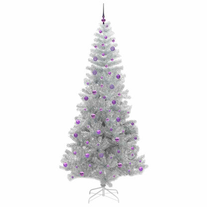 Kerstboom Met 300 Led Met Standaard Pet Zilver 240 cm