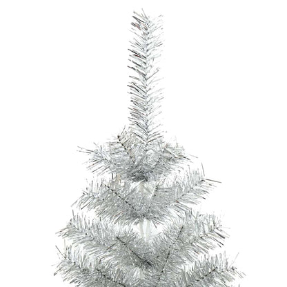 Kerstboom Met 300 Led Met Standaard Zilver 240 Cm Pet Zilver