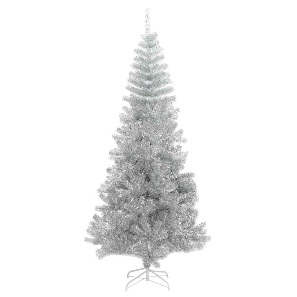 Kerstboom Met 300 Led Met Standaard Zilver 240 Cm Pet Zilver