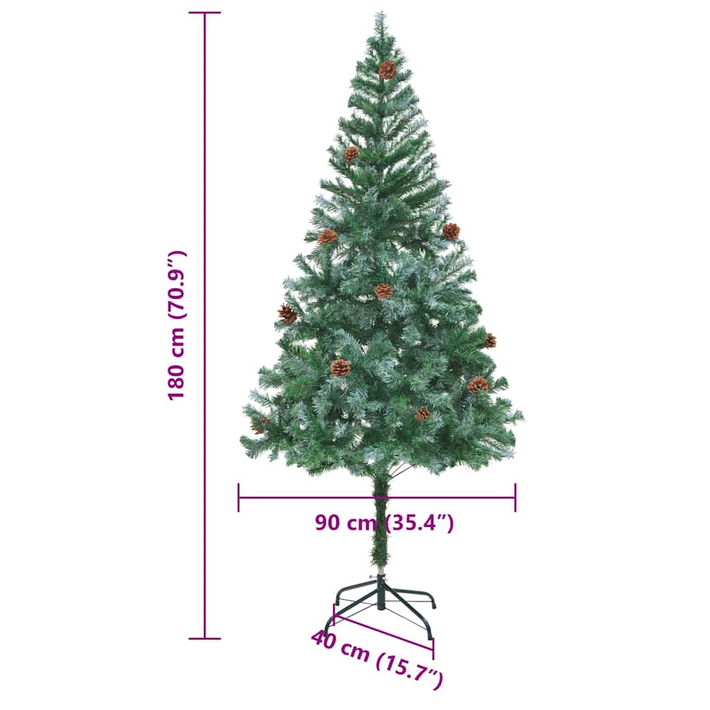 Kunstkerstboom met 300 LED Groen 180 cm PVC en Staal
