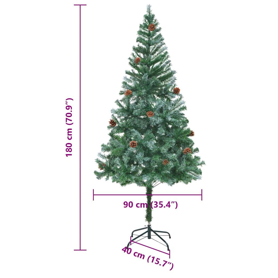 Kunstkerstboom met 300 LED Groen 180 cm PVC en Staal