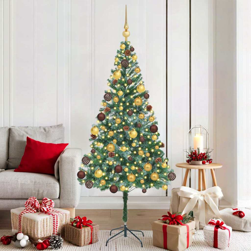 Kunstkerstboom met 300 LED Groen 180 cm PVC en Staal