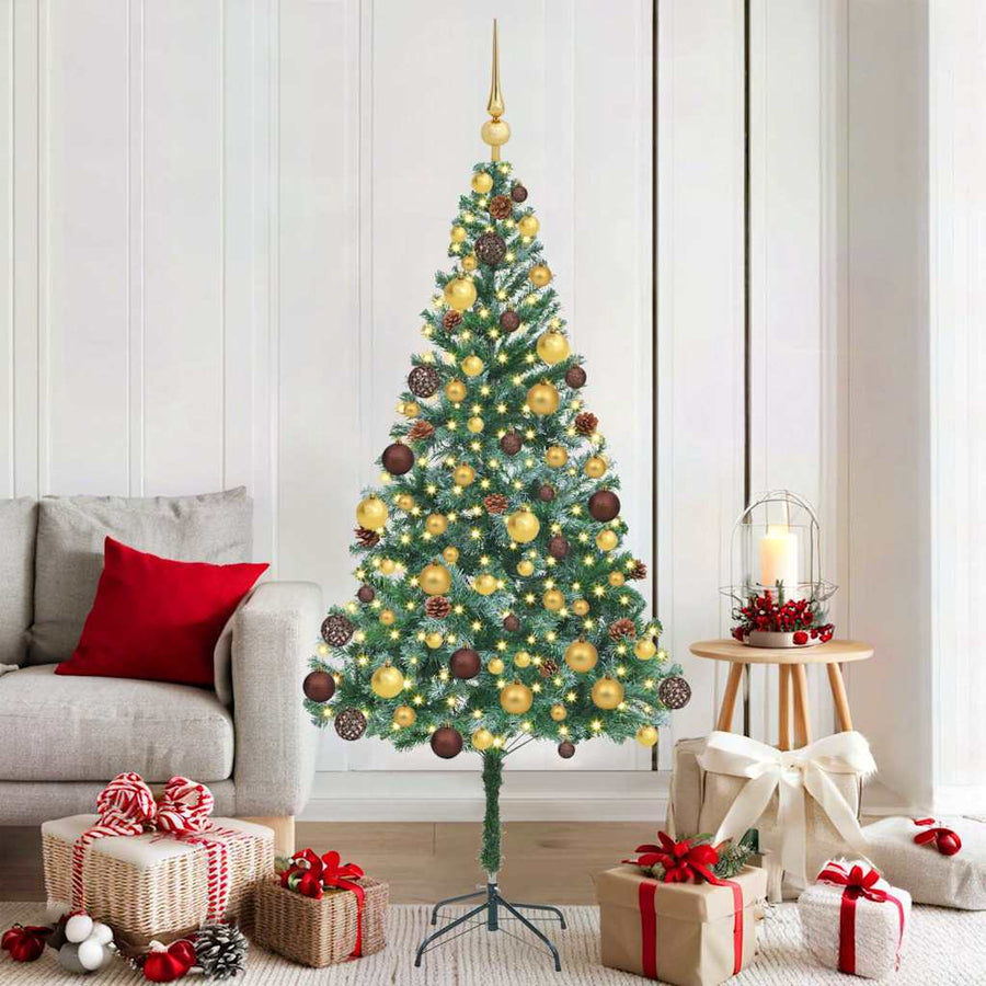 Kunstkerstboom met 300 LED Groen 180 cm PVC en Staal