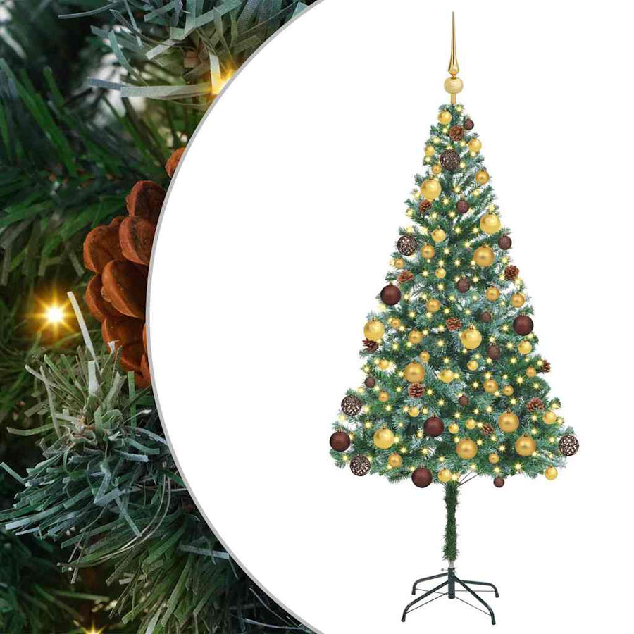 Kunstkerstboom met 300 LED Groen 180 cm PVC en Staal