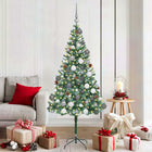 Artificial Christmas Tree with 300 LED Green 180 cm PVC and Steel