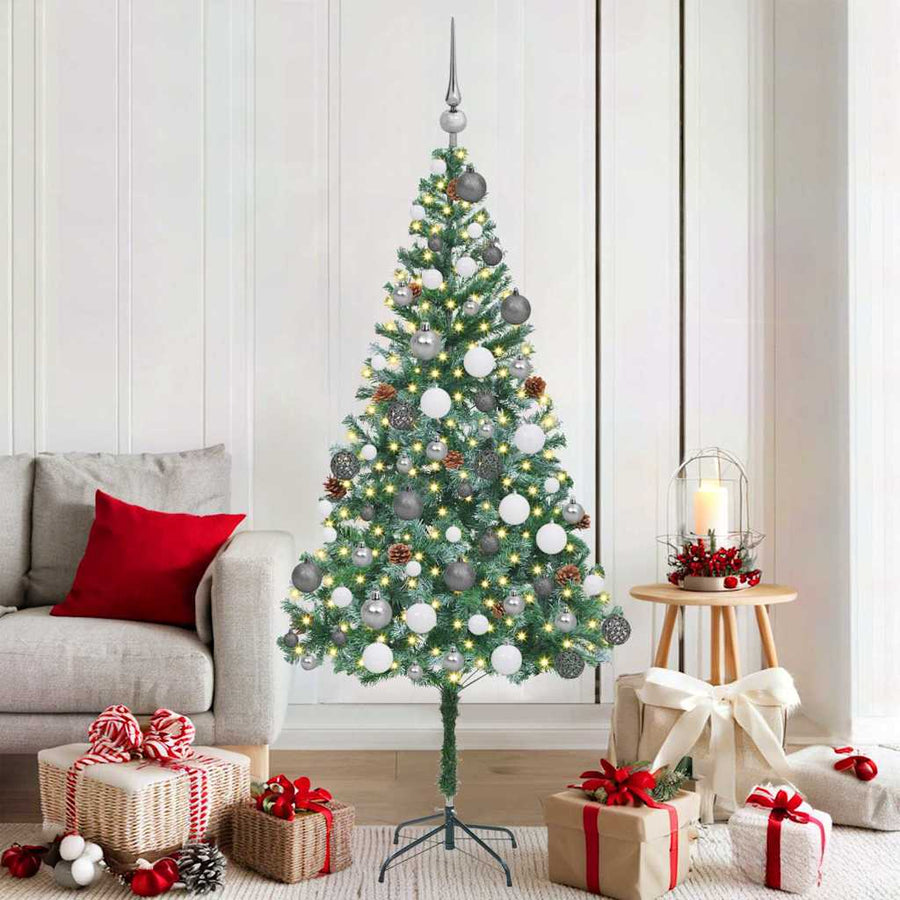 Kunstkerstboom met decoratieve touwlichten Groen 180 cm PVC