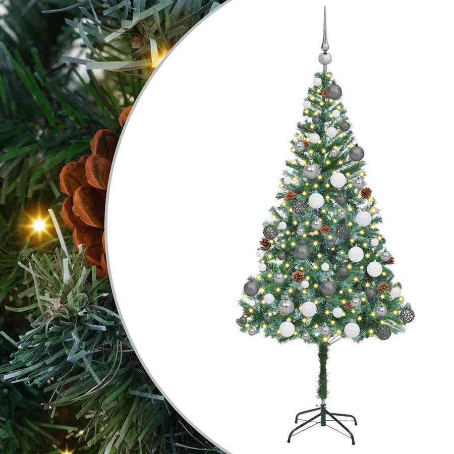 Kunstkerstboom met decoratieve touwlichten Groen 180 cm PVC