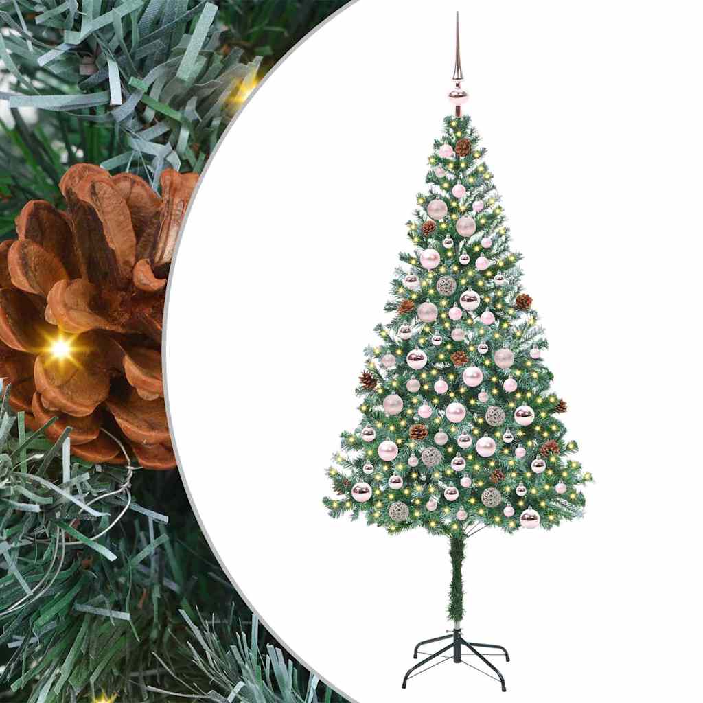 Kunstkerstboom met 300 LED Groen 180 cm PVC en Staal