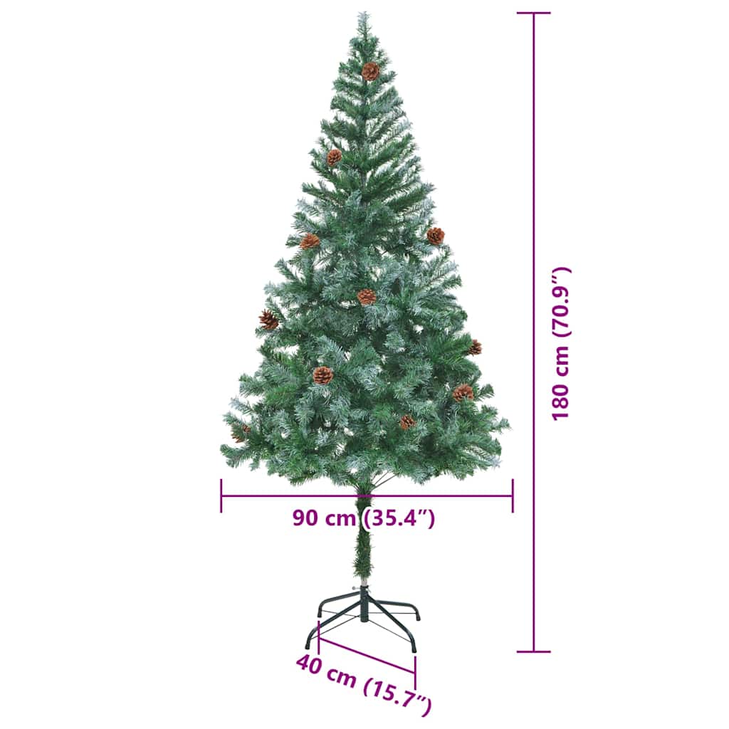Kunstkerstboom met 300 LED Groen 180 cm PVC en Staal