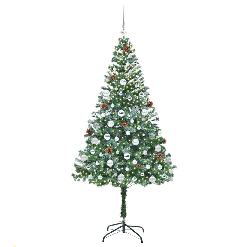 Kunstkerstboom met 300 LED Groen 180 cm PVC en Staal