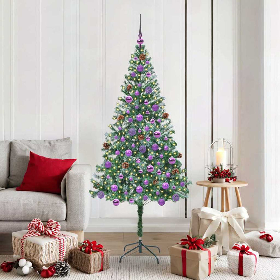 Kunstkerstboom met 300 LED Groen 180 cm PVC en Staal