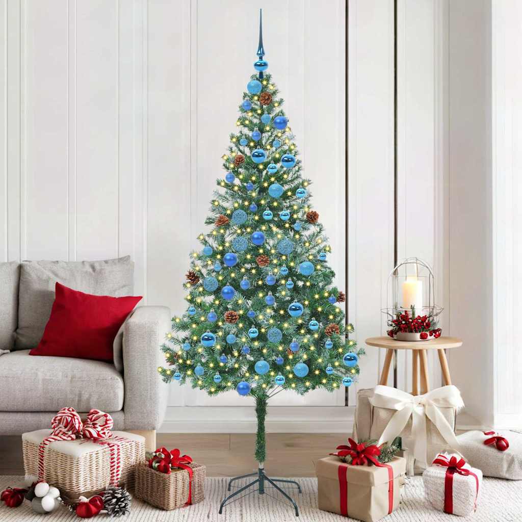 Kunstkerstboom met 300 LED Groen 180 cm PVC en Staal