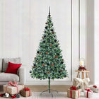 Artificial Christmas Tree with 300 LED Green 210 cm PVC and Steel