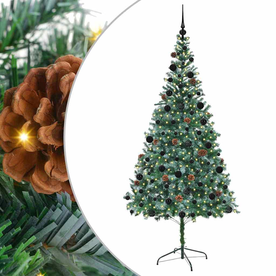 Kunstkerstboom met 300 LED Groen 210 cm PVC en Staal