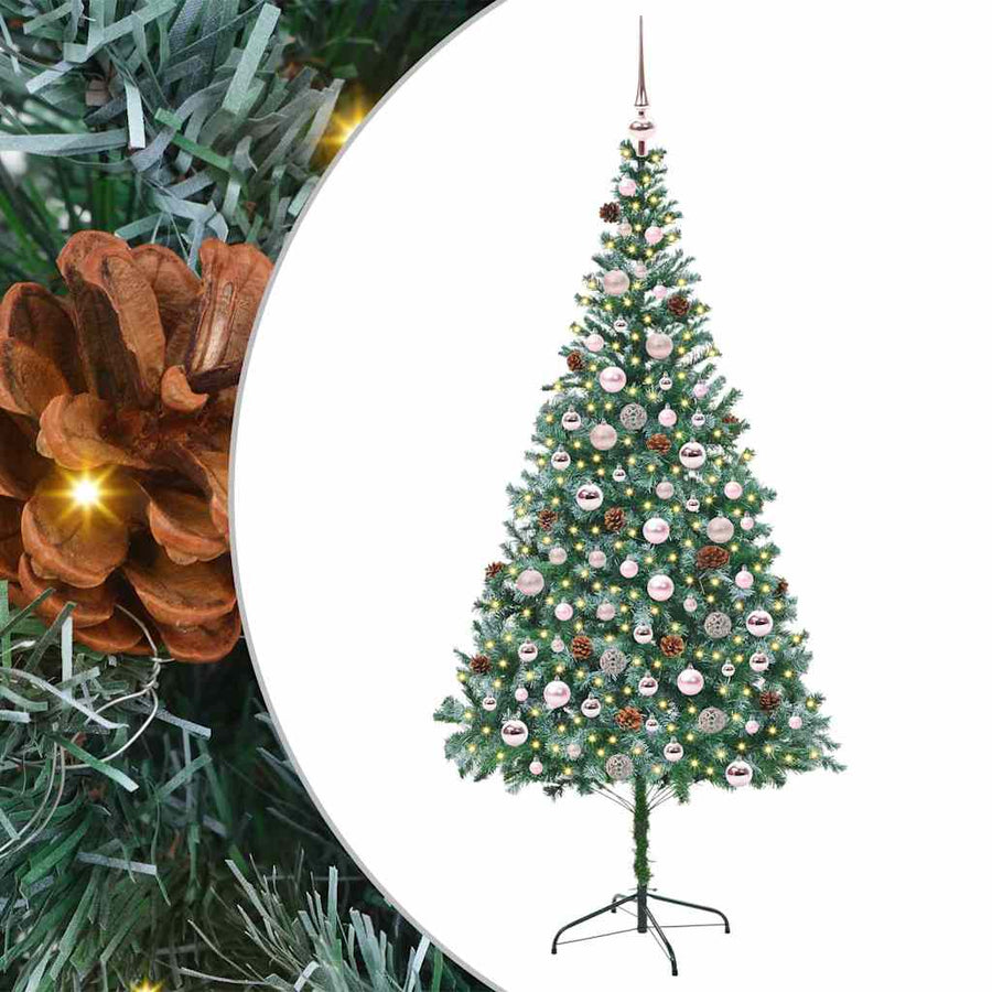 Kunstkerstboom met 300 LED Groen 210 cm PVC en Staal