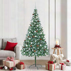 Artificial Christmas Tree with 300 LED Green 210 cm PVC and Steel
