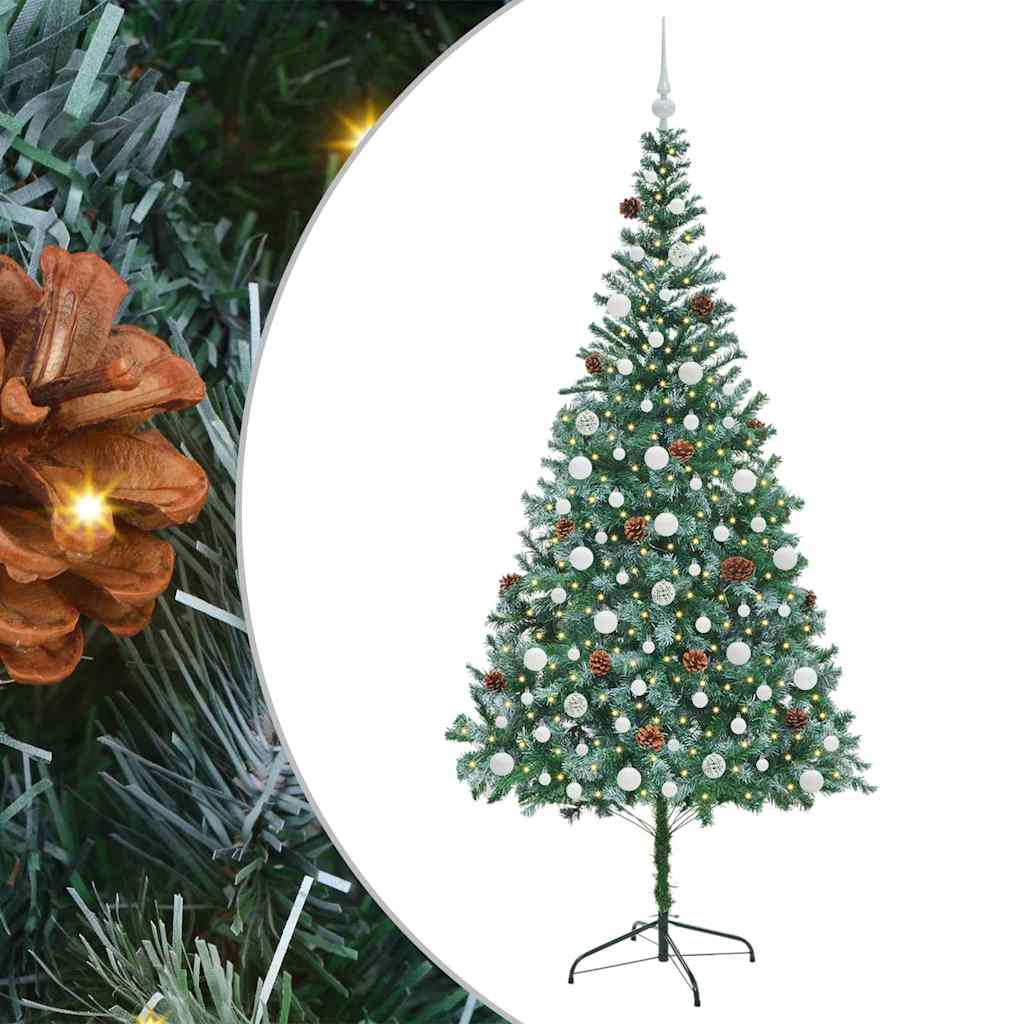 Kunstkerstboom met 300 LED Groen 210 cm PVC en Staal