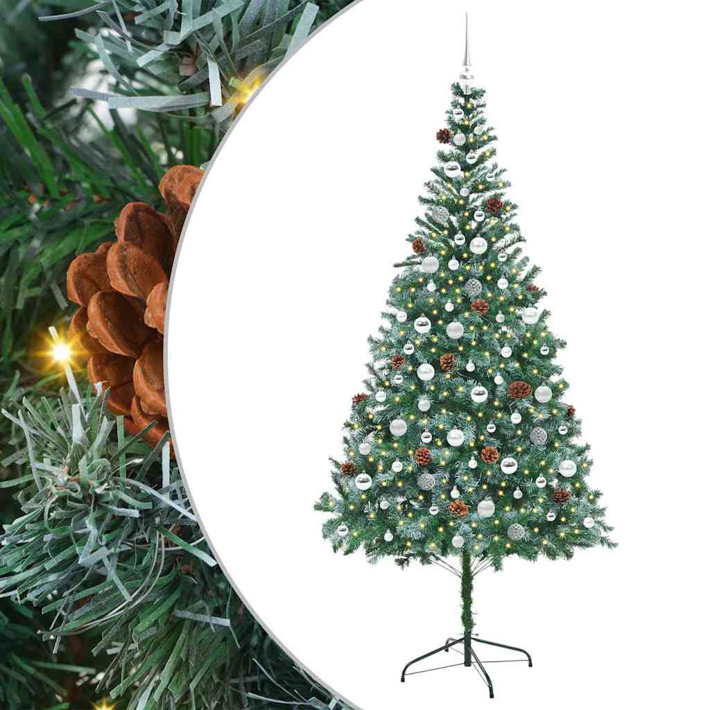 Kunstkerstboom met 300 LED Groen 210 cm PVC en Staal