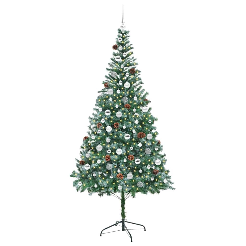 Kunstkerstboom met 300 LED Groen 210 cm PVC en Staal