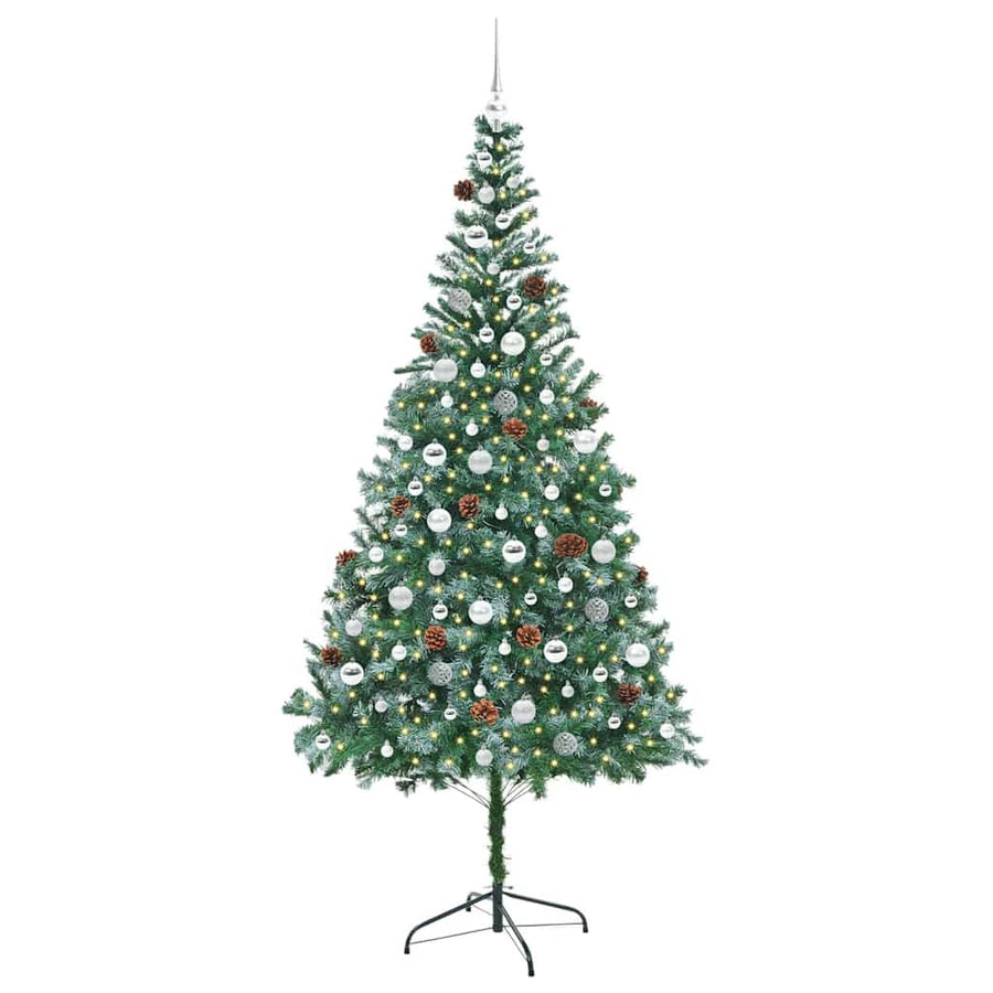 Kunstkerstboom met 300 LED Groen 210 cm PVC en Staal