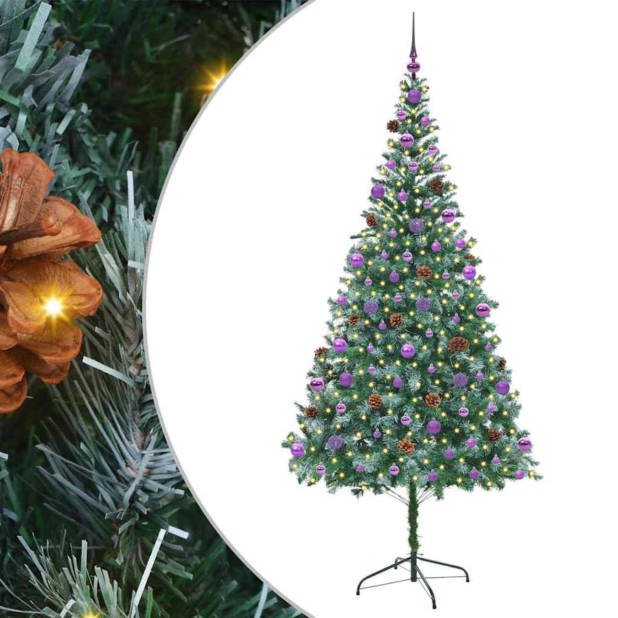 Kunstkerstboom met 300 LED Groen 210 cm PVC en Staal