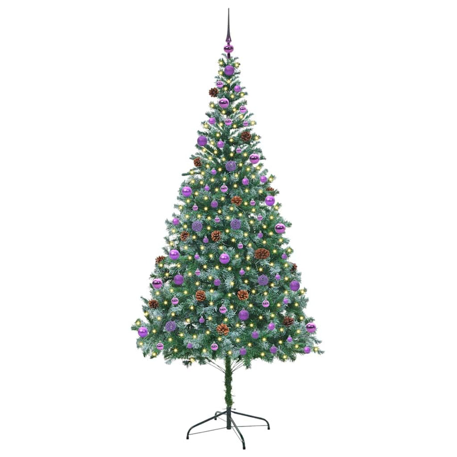 Kunstkerstboom met 300 LED Groen 210 cm PVC en Staal