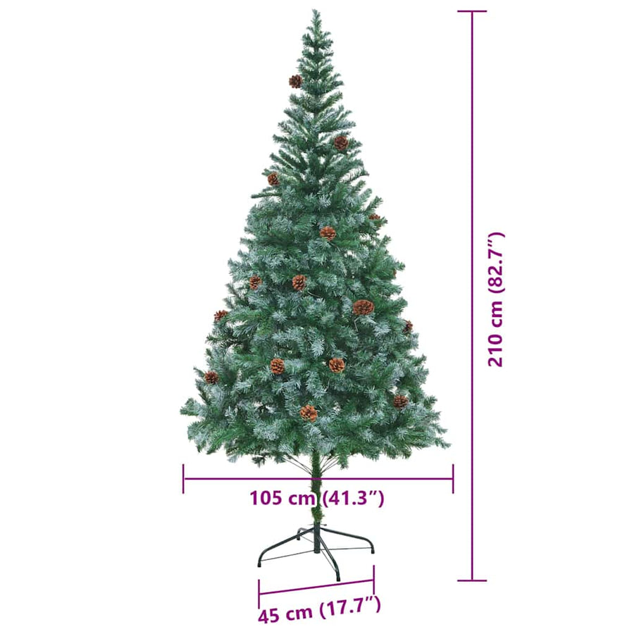 Kunstkerstboom met 300 LED Groen 210 cm PVC en Staal