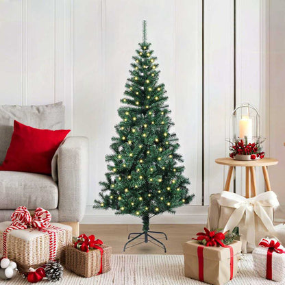 Kunstmatig Voorverlicht Kerstboom Groen 120 cm PVC en Metaal