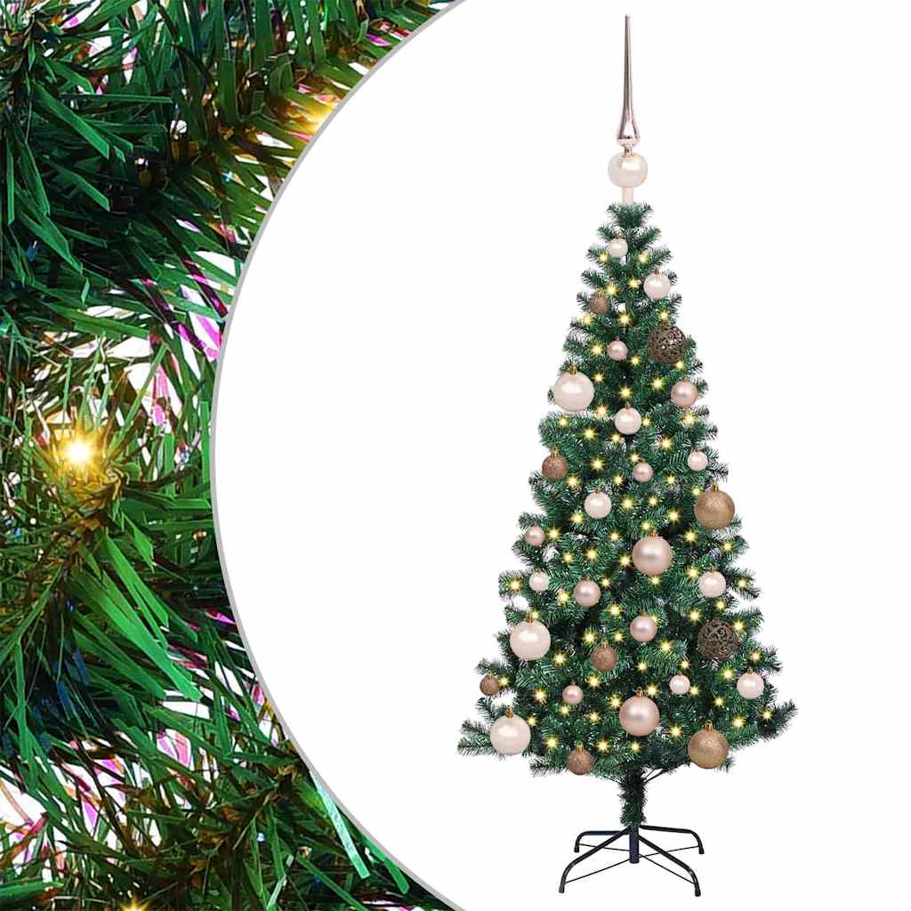 Kunstmatig Voorverlicht Kerstboom Groen 120 cm PVC en Metaal