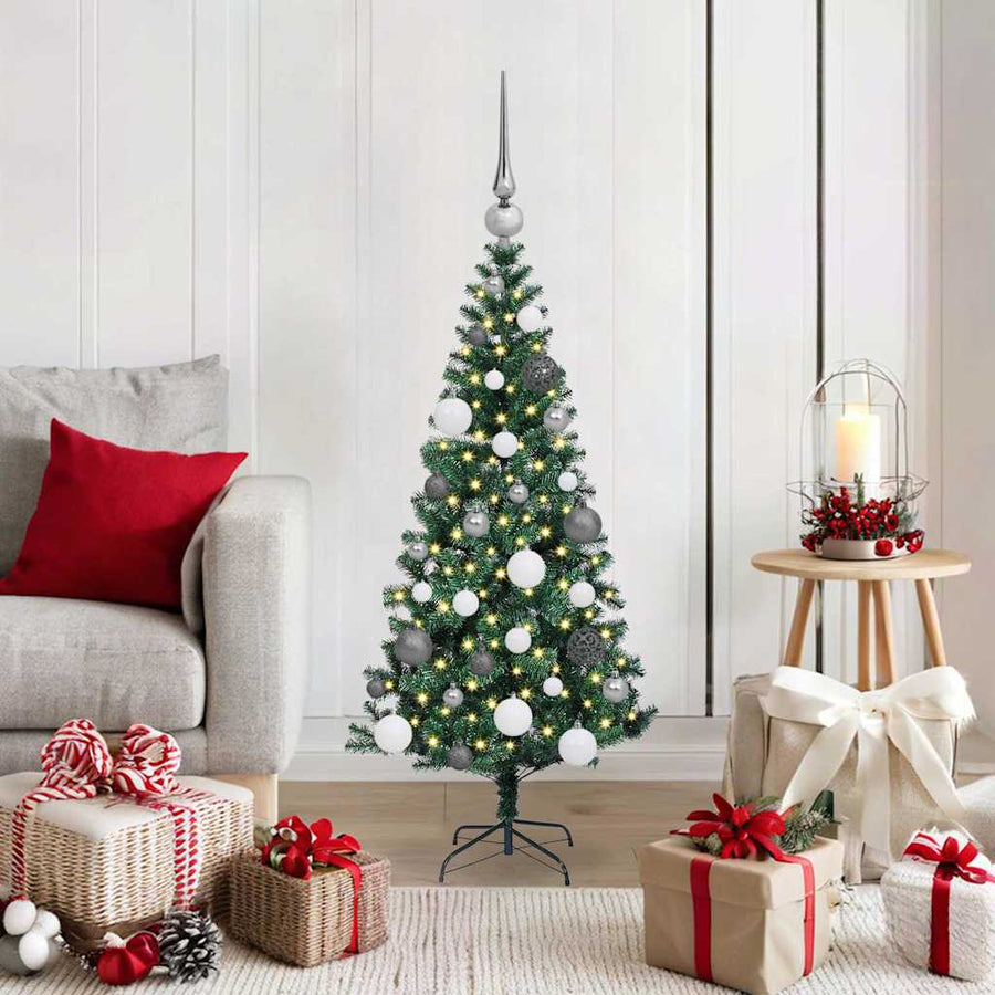 Kunstmatig Voorverlicht Kerstboom Groen 120 cm PVC en Metaal