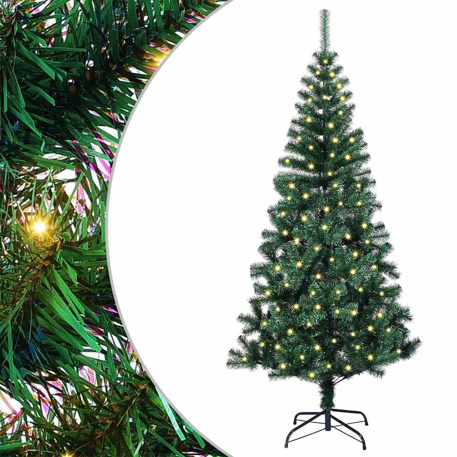 Kunstmatig Voorverlicht Kerstboom Groen 150 cm PVC en Metaal