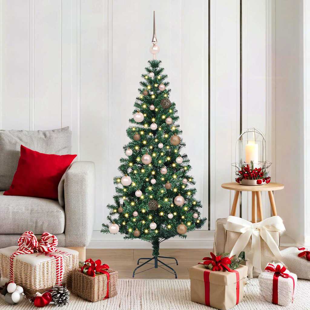 Kunstmatig Voorverlicht Kerstboom Groen 150 cm PVC en Metaal