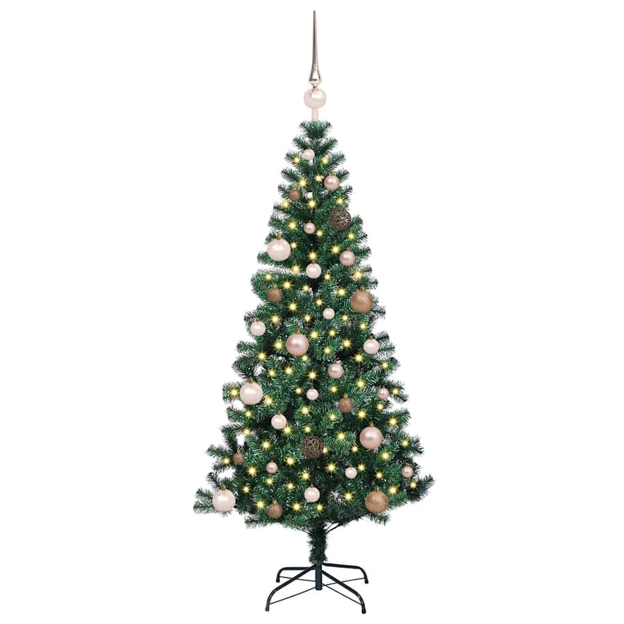 Kunstmatig Voorverlicht Kerstboom Groen 150 cm PVC en Metaal