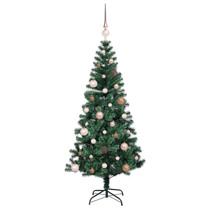 Kunstmatig Voorverlicht Kerstboom Groen 150 cm PVC en Metaal