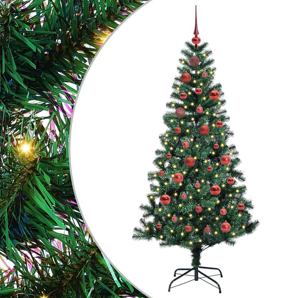 Kunstmatig Voorverlicht Kerstboom Groen 150 cm PVC en Metaal