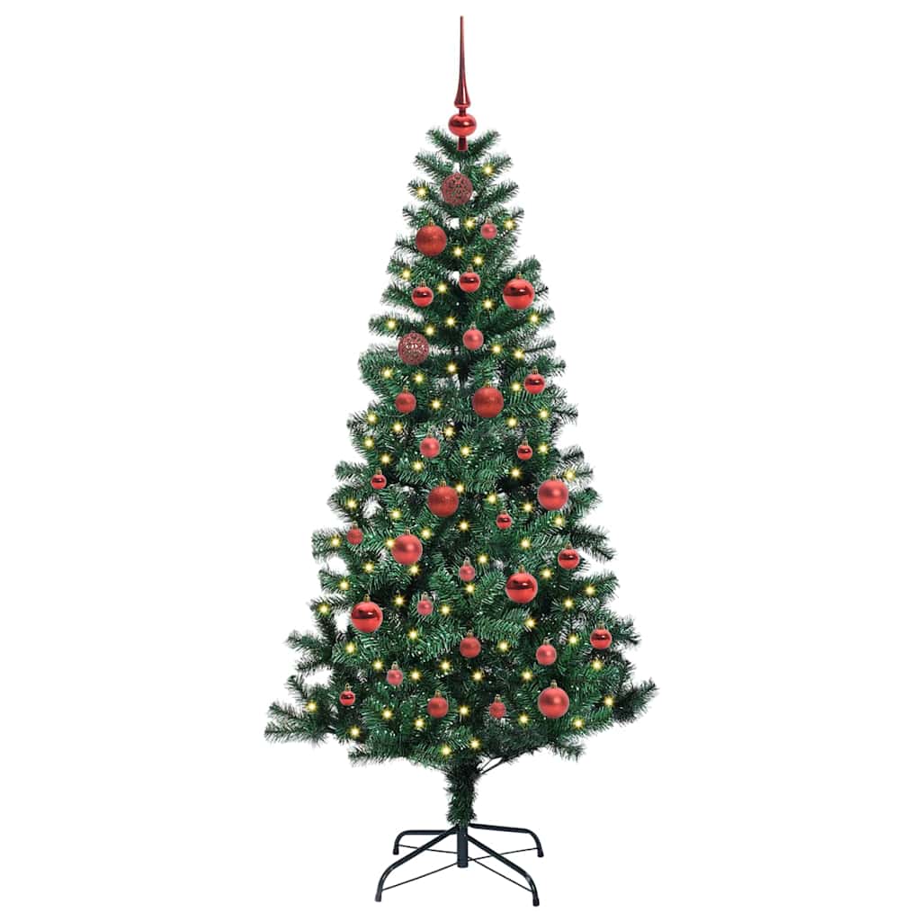 Kunstmatig Voorverlicht Kerstboom Groen 150 cm PVC en Metaal