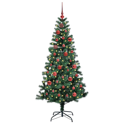 Kunstmatig Voorverlicht Kerstboom Groen 150 cm PVC en Metaal