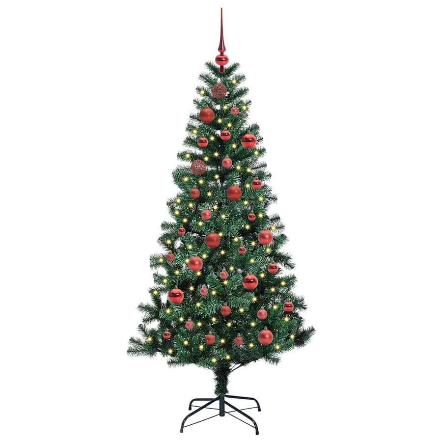 Kunstmatig Voorverlicht Kerstboom Groen 150 cm PVC en Metaal