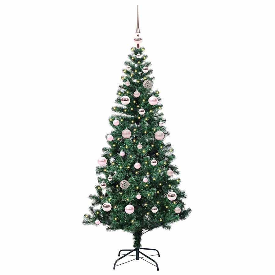 Kunstmatig Voorverlicht Kerstboom Groen 150 cm PVC en Metaal