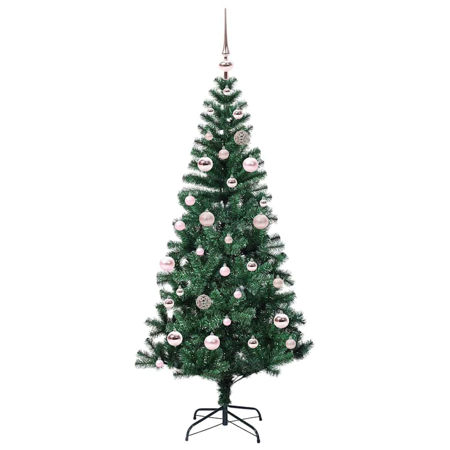 Kunstmatig Voorverlicht Kerstboom Groen 150 cm PVC en Metaal