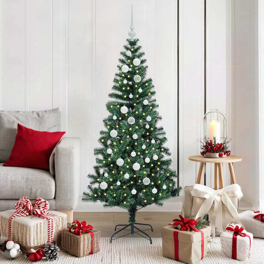 Kunstmatig Voorverlicht Kerstboom Groen 150cm PVC en Metaal